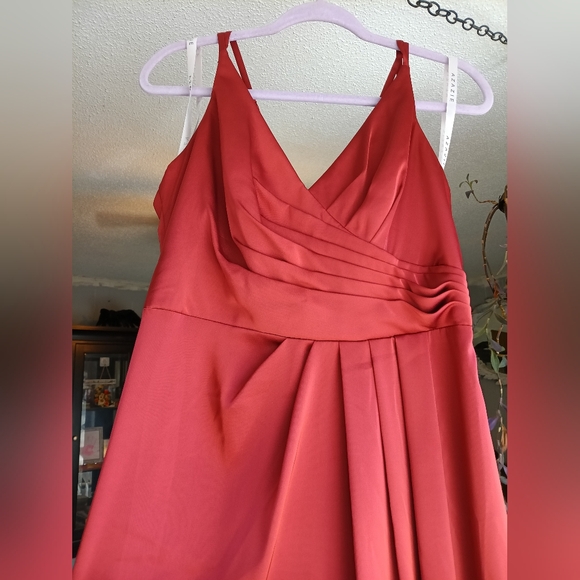 Azazie Rust Orange Formal Maxi Dress Size 12 - Picture 4 of 8